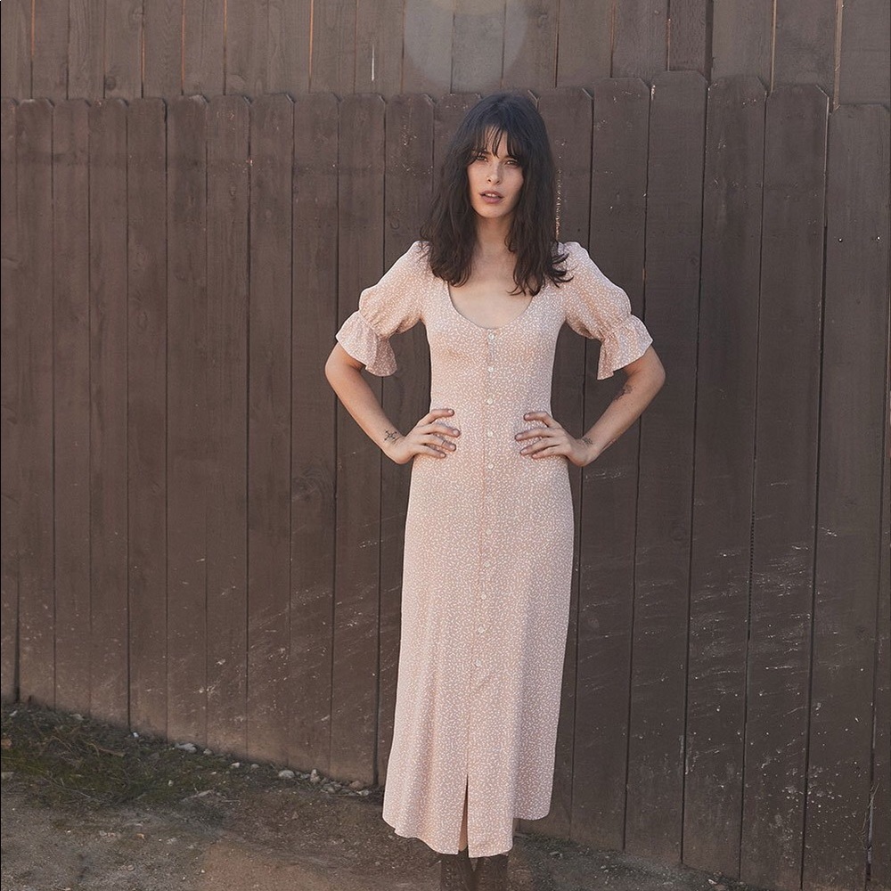 Christy Dawn, worm once, Mauve Dot Lennon Dress